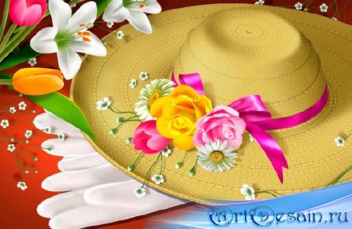 PSD  - Flowers and hats