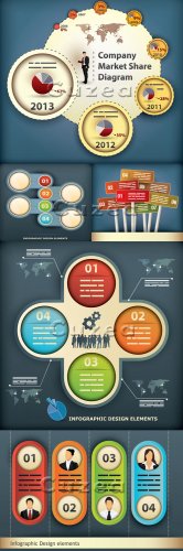     / Infographic design element in vector set