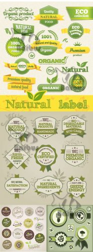 Vector Natural, Eco,  Bio label /  ,    