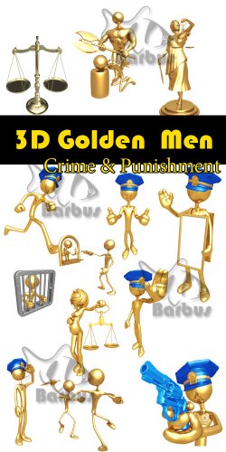 3D gold men - Crime and punishment /   3D -    ...