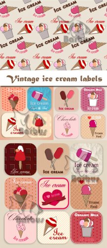 Vintage ice cream labels /     - Vector stock