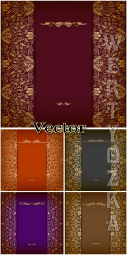      / Vector Background with golden decor