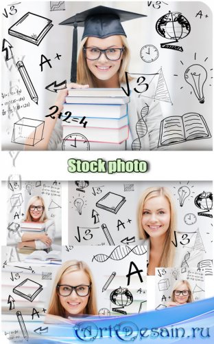    / Beautiful girl student - Raster clipart