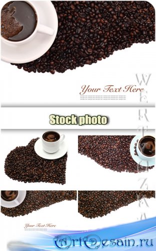 ,     / Coffee heart from coffee beans - Raster clipart