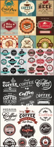 B / Vintage vector labels - Vector photo