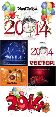 2014,   / 2014, year of the horse - Stock vector