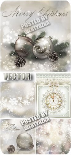   ,   / Silver new year, winter backgrounds - stock vector