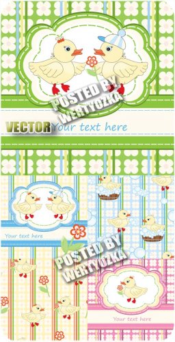     / Baby ducklings backgrounds - stock vector