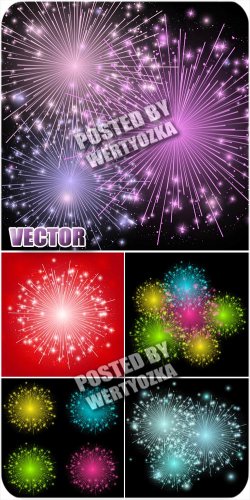   / Colorful fireworks - vector stock