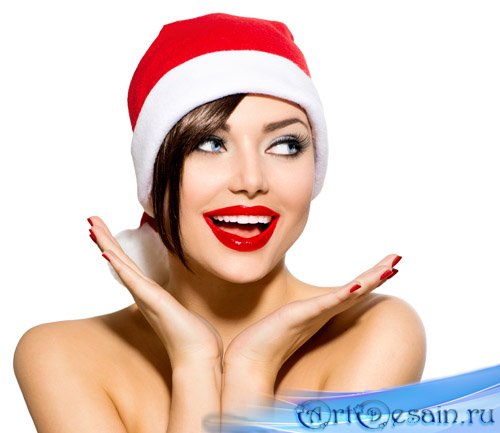 Beautiful girl and Christmas - stock photo