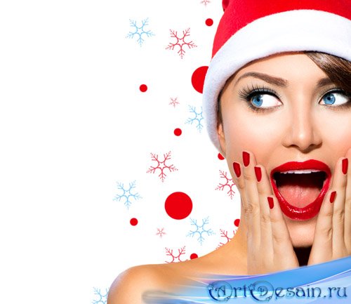 Beautiful girl and Christmas - stock photo