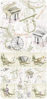    ,   / Musical backgrounds vector