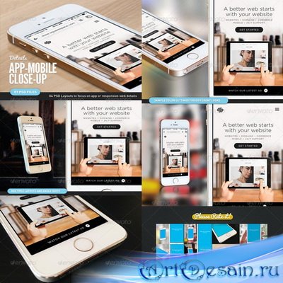 PSD - App UI Close-Up Mock-Up 5s White - 7677542