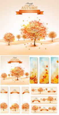  ,      / Autumn backgrounds, banners w ...